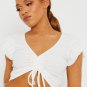 Sexy V-neck Flared Sleeve Crop Top