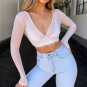 Sexy Women Lace Mesh Crop Top
