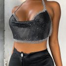 Sleeveless Solid Patchwork Crop Top