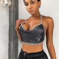 Sleeveless Solid Patchwork Crop Top