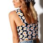 Sleeveless Square Collar Sling Crop Top