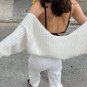 Solid Color Long Sleeve Loose Crop Top