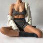 Solid Color Long Sleeve Loose Crop Top