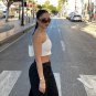 Solid Sleeveless White Crop Tops For Women