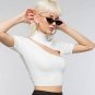 Summer Turtleneck Short Sleeve Crop Top