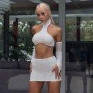 Two Piece Set Summer Off Shoulder Halter Crop Top