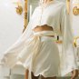 Up Long Sleeve Crop Top Bandage Skirt Party Sexy Outfit