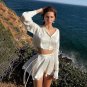 Up Long Sleeve Crop Top Bandage Skirt Party Sexy Outfit