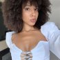 V Neck Hollow Out Long Sleeve Crop Top