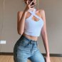 V Neck Low cut Crop Top