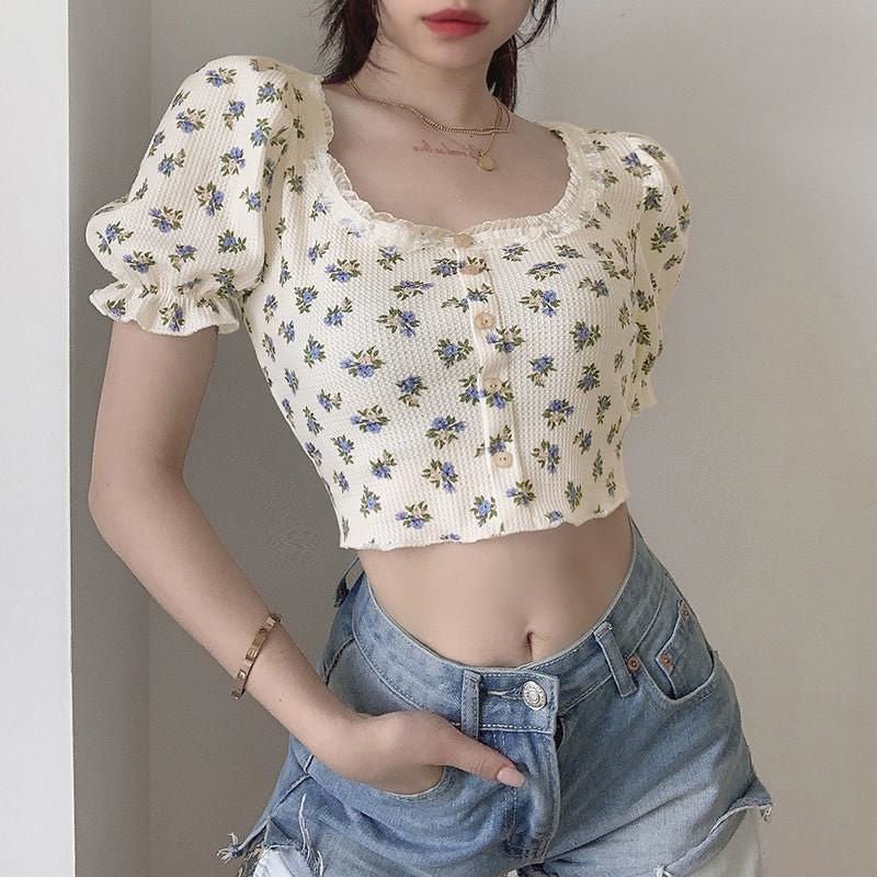Vintage Printing Fashion Crop Top