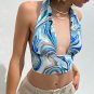 V-neck Slim Backless Lace-up Tube Crop Top