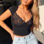 White V Neck Crop Top Summer Women