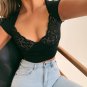 White V Neck Crop Top Summer Women