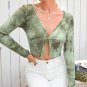 Women Rib Knit Crop Top Spring Autumn