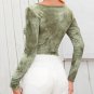 Women Rib Knit Crop Top Spring Autumn