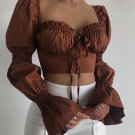 Women Square Collar Bustiers Crop Top