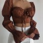 Women Square Collar Bustiers Crop Top