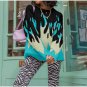 Flame Printed Knitting Sweaters