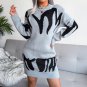Abstract Print Crewneck Long Sleeve Sweater