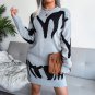 Abstract Print Crewneck Long Sleeve Sweater