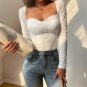 Long Sleeve Square Neck Women T-Shirt
