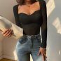Long Sleeve Square Neck Women T-Shirt