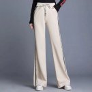 Elastic Waist Side Stripe Straight Leg Jeans