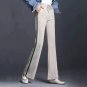 Elastic Waist Side Stripe Straight Leg Jeans