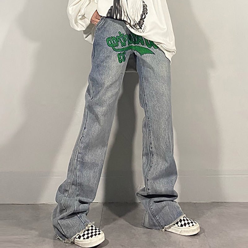 High Street Embroidered Flare and Wide Jeans