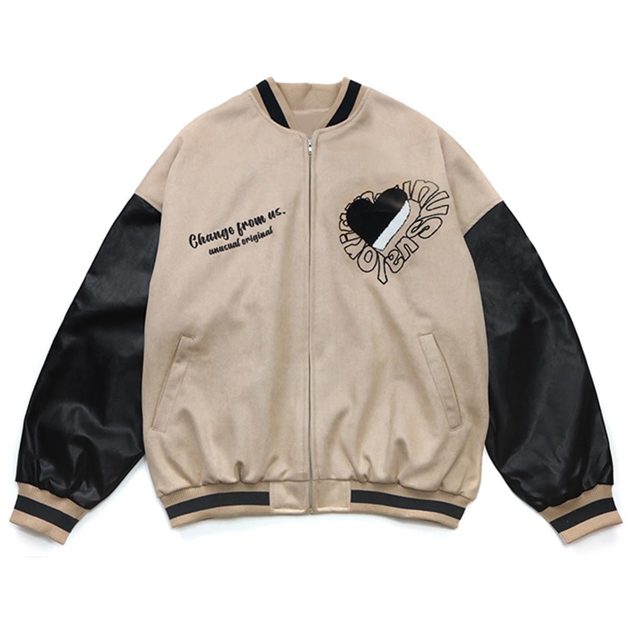 Khaki Heart Embroidered Jacket