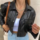 Streetwear Fashion Cropped PU Leather Jacket