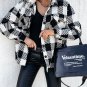 Winter Loose Houndstooth Shirt Jacket