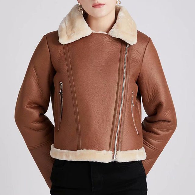 Winter Women Pu Faux Leather Jacket