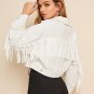 Women Lapel Long Sleeve Denim Jacket