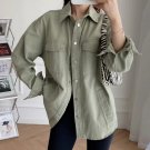 Women Solid Color Cotton Oversized Jacket