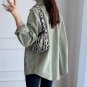 Women Solid Color Cotton Oversized Jacket