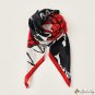 Simulation silk scarf female floral print decorative neck scarf large square scarf bag silk scarf