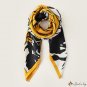 Simulation silk scarf female floral print decorative neck scarf large square scarf bag silk scarf