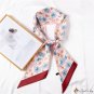 Sweet clover print hair ribbon new long silk scarf floating ribbon simulation silk bag ties