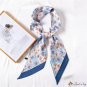 Sweet clover print hair ribbon new long silk scarf floating ribbon simulation silk bag ties