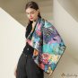 Spring and summer new silk scarf simulation silk scarf female sweet floral print bag silk scarf neck