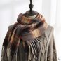 Winter scarf female new sweet imitation cashmere warm fringe plaid scarf men