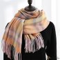Winter scarf female new sweet imitation cashmere warm fringe plaid scarf men