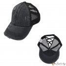 New washed ponytail hat female opening do old baseball cap duck tongue cap ponytail net cap round to