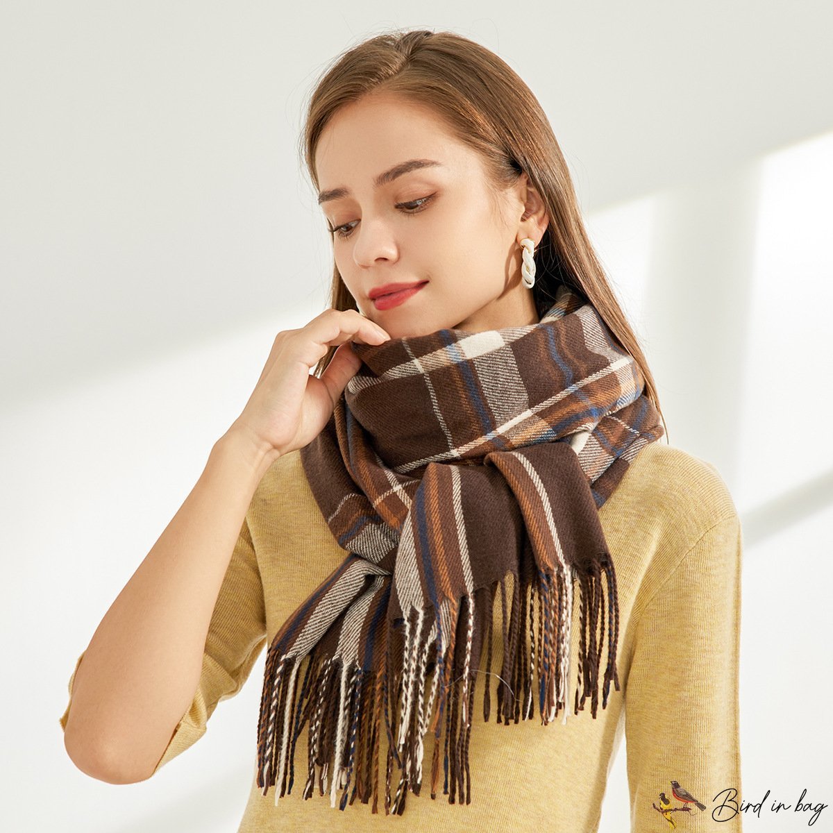 Autumn and winter new imitation cashmere scarf female fashion plaid shawl decorative warm dual-use s
