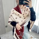 Autumn and winter fashion warm large square scarf letters printed four-sided split beard scarf femal