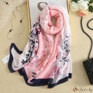 Fashion new favorite new silk satin long scarf summer beach towel floral print decorative shawl