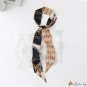New retro long silk scarf classic plaid print tied hair tie small neck scarf