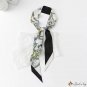 Fashion floral print long silk scarf elegant decorative neck scarf tied hair float